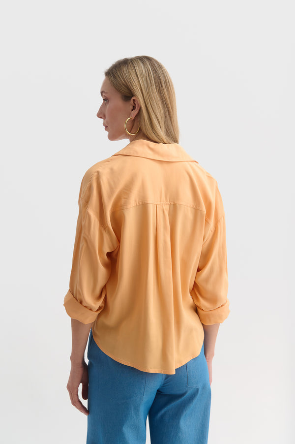 V-Neck Shirt With Twisted Knot Detail