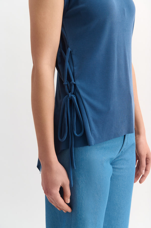 Deep Plunge V-back Top With Side Detail