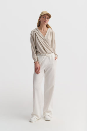 Hoodie Crossed Front Top