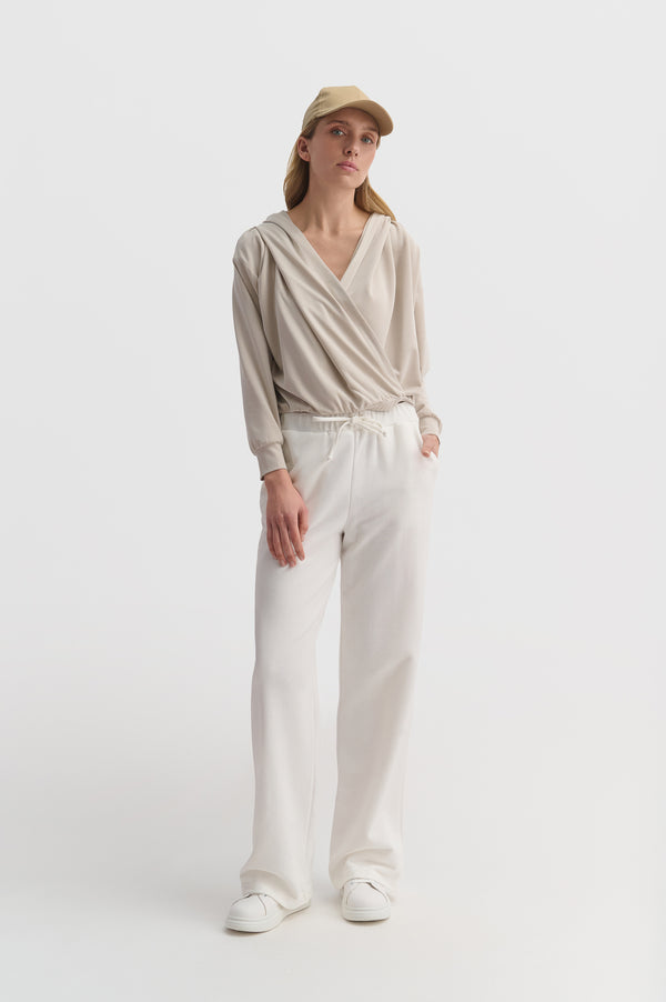Hoodie Crossed Front Top