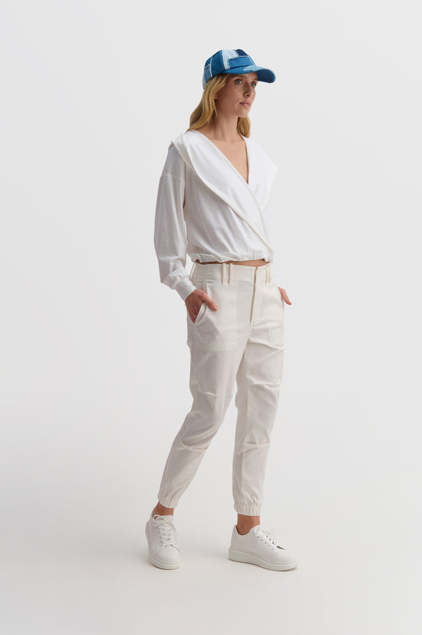 Hoodie Crossed Front Top