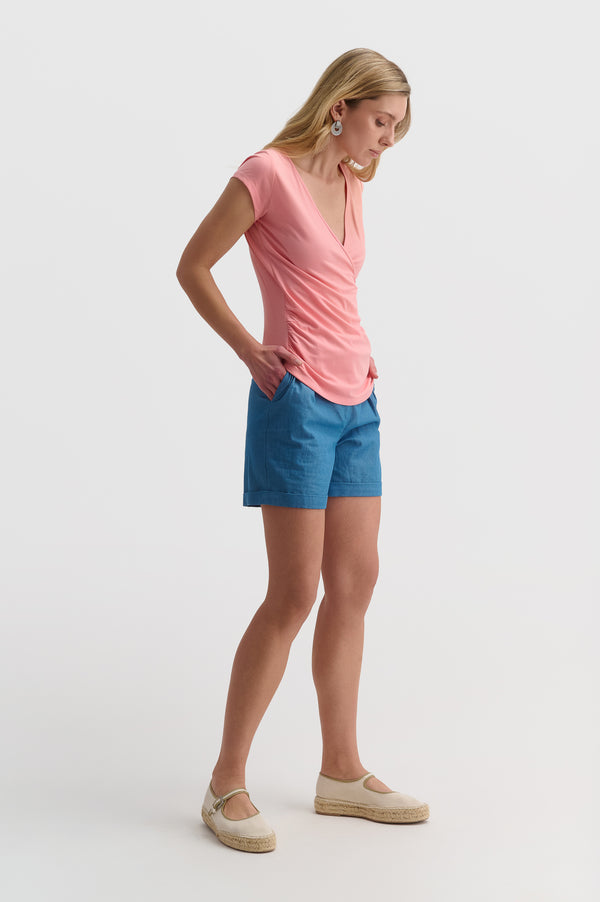 V-Neck Wrap-Style Top