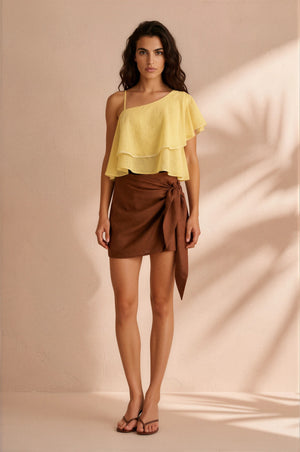 Dune One Shoulder Top Yellow