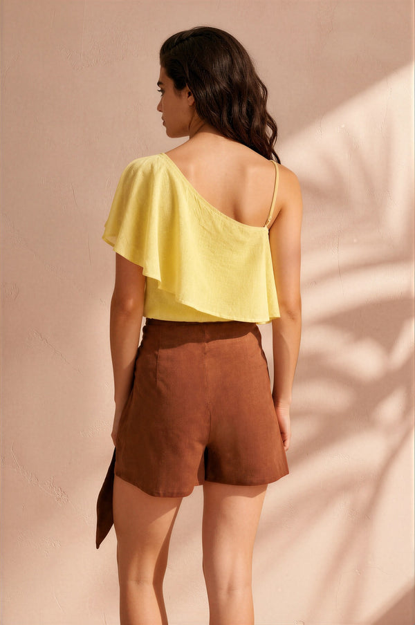 Dune One Shoulder Top Yellow