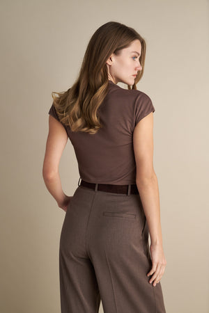 Short Sleeve Cowl neck Top