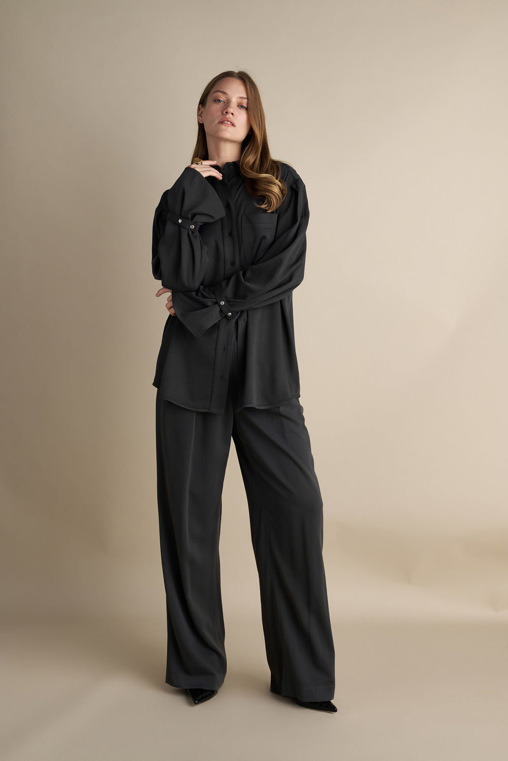 Tailored Flare Pants Grey