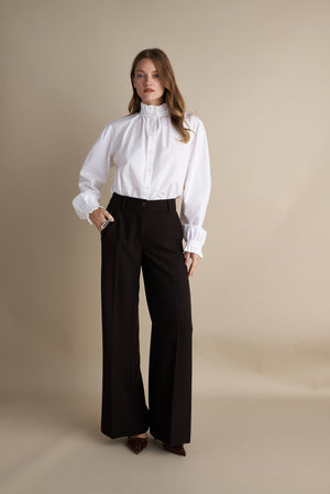 Straight-Cut Trousers Brown
