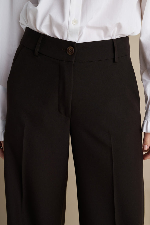Straight-Cut Trousers Brown