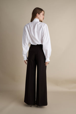 Straight-Cut Trousers Brown