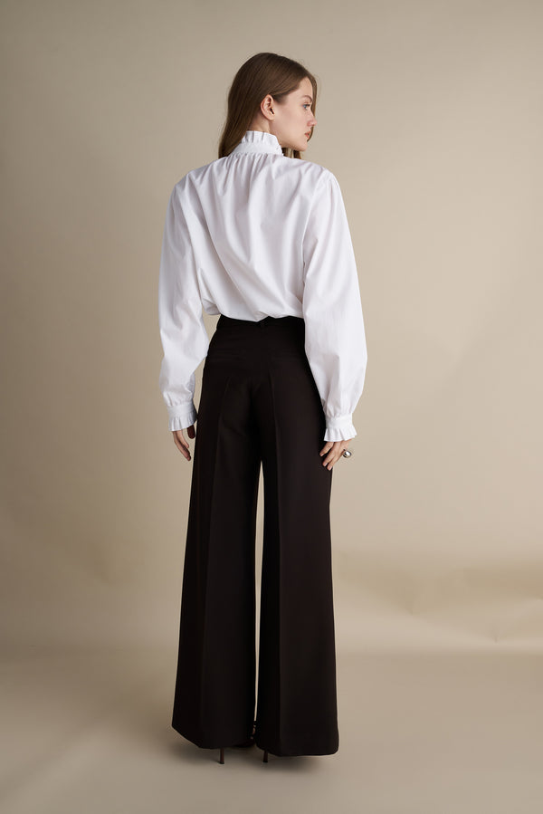 Straight-Cut Trousers Brown