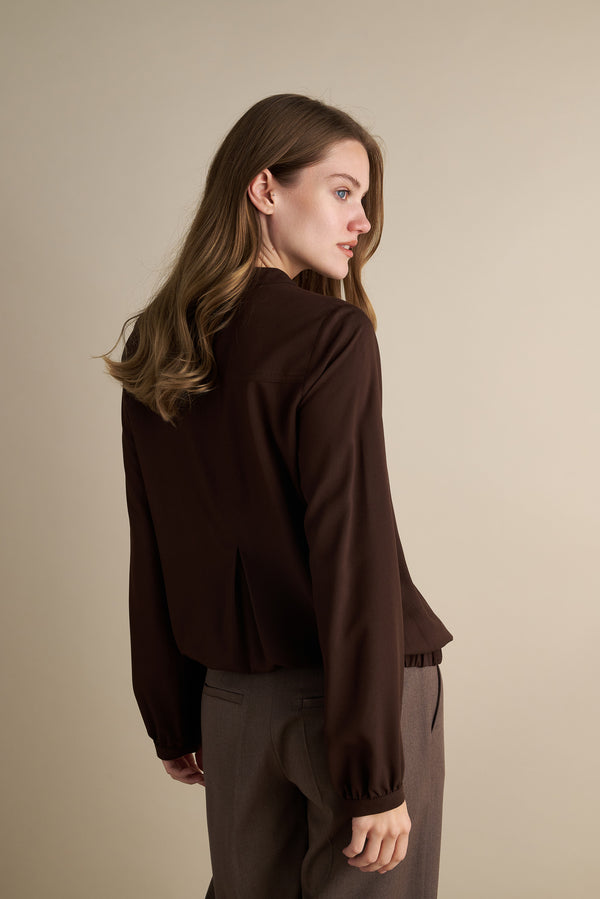 Mandarin Blouse Brown