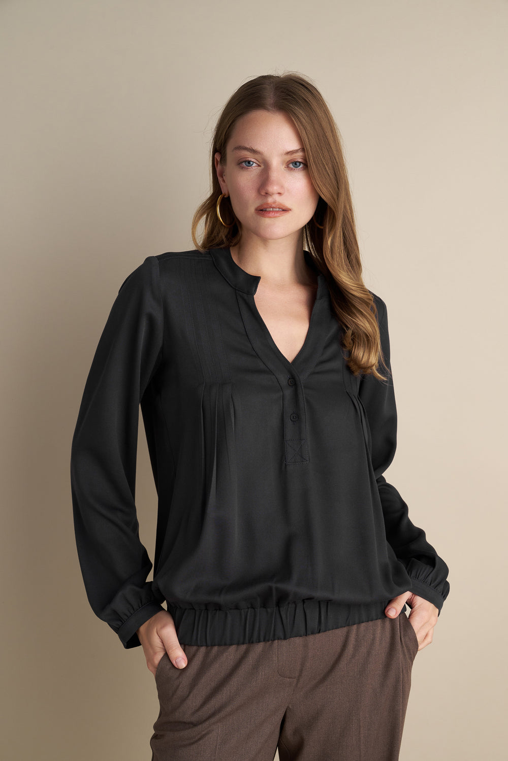 Mandarin Blouse Grey