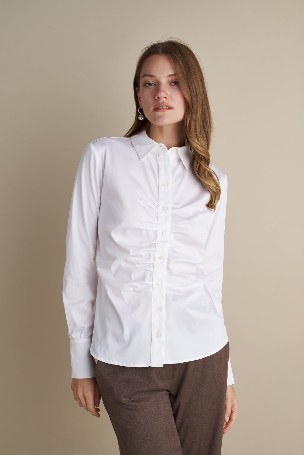 Fitted Rush Design Shirt White