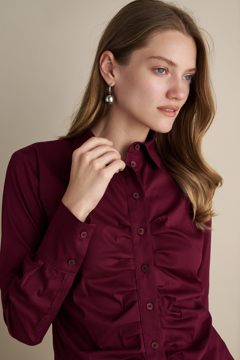 Fitted Rush Design Shirt Wine