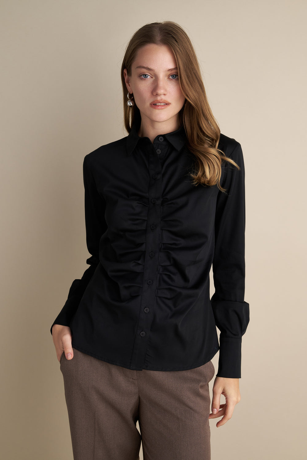Fitted Rush Design Shirt Black