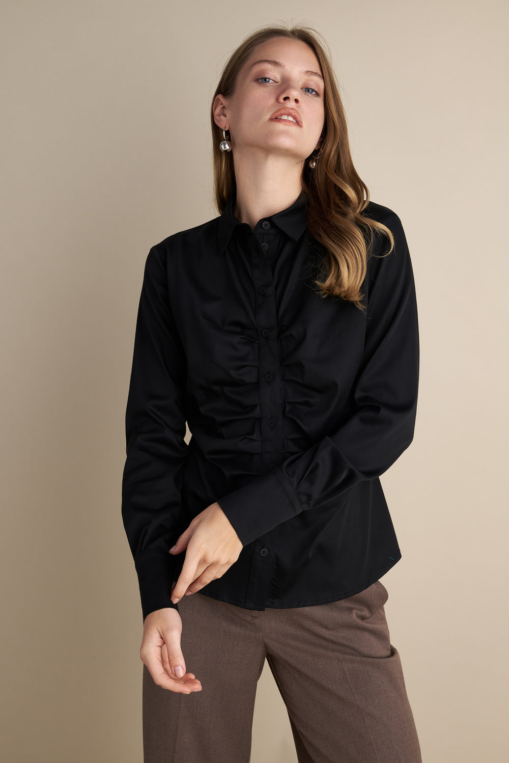 Fitted Rush Design Shirt Black