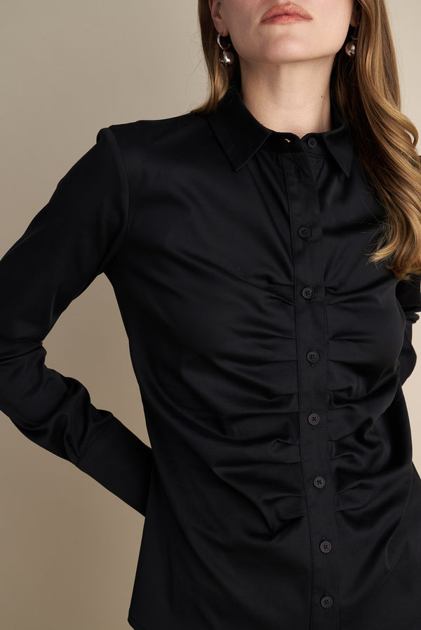 Fitted Rush Design Shirt Black
