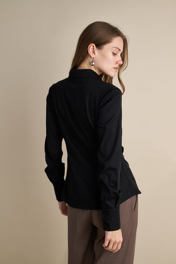 Fitted Rush Design Shirt Black