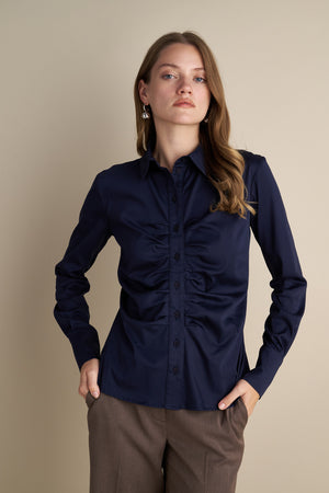 Fitted Rush Design Shirt Navy