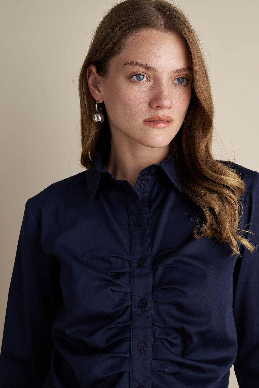 Fitted Rush Design Shirt Navy