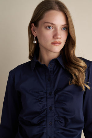 Fitted Rush Design Shirt Navy