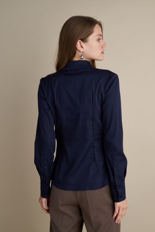 Fitted Rush Design Shirt Navy