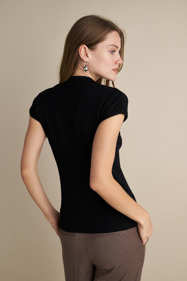 Short Sleeve Cowl neck Top