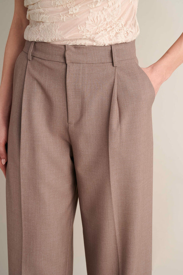 Wide Leg Trousers Taupe