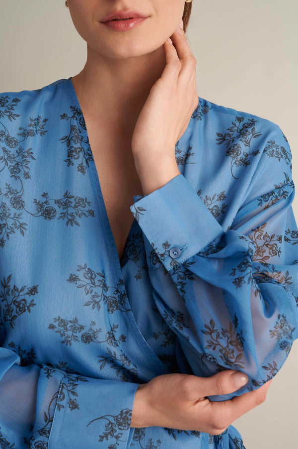 Rough Blue Wrap Shirt
