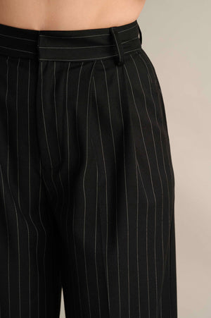 Pinstripe Pants Black