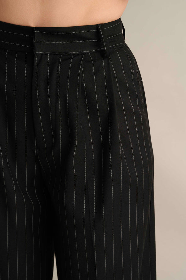 Pinstripe Pants Black