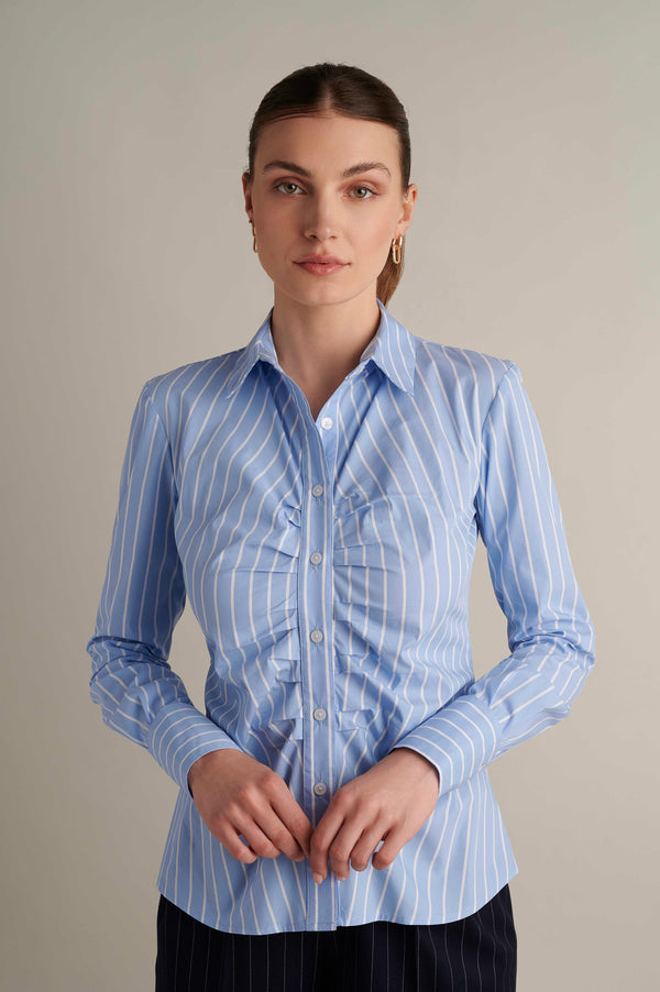 Fitted Rush Design Shirt Light Blue