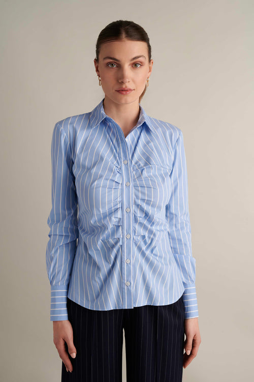 Fitted Rush Design Shirt Light Blue