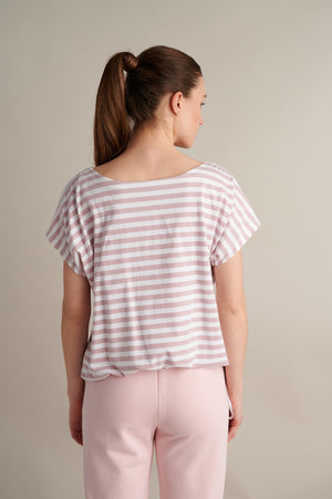 Cloudline Stripe Top Pink