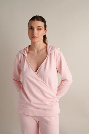 Drift Wrap Hoodie Pink