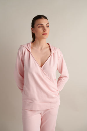 Drift Wrap Hoodie Pink