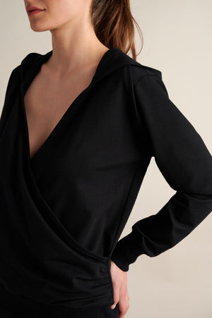Drift Wrap Hoodie Black
