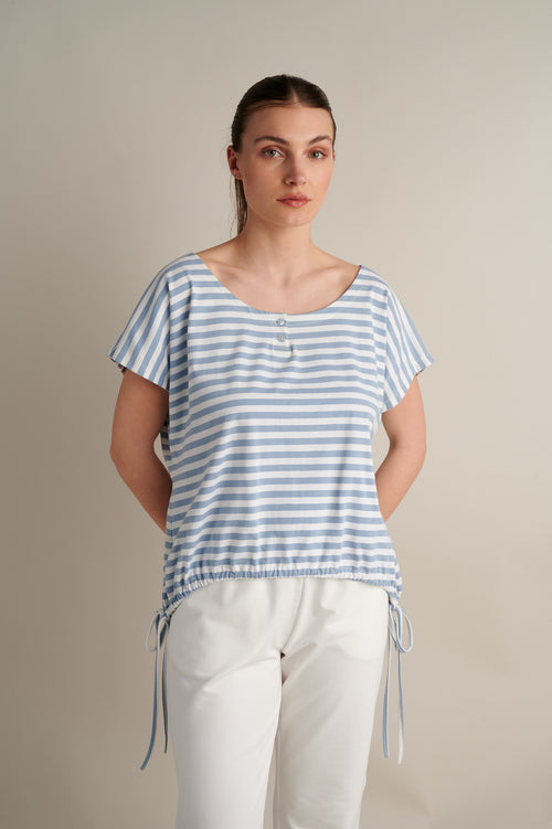 Cloudline Stripe Top L. Blue