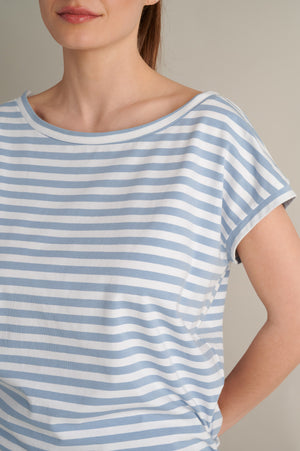 Blue Striped T-shirt With Side Detail