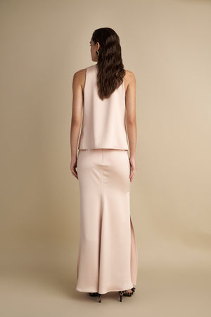 Satin Skirt Champagne
