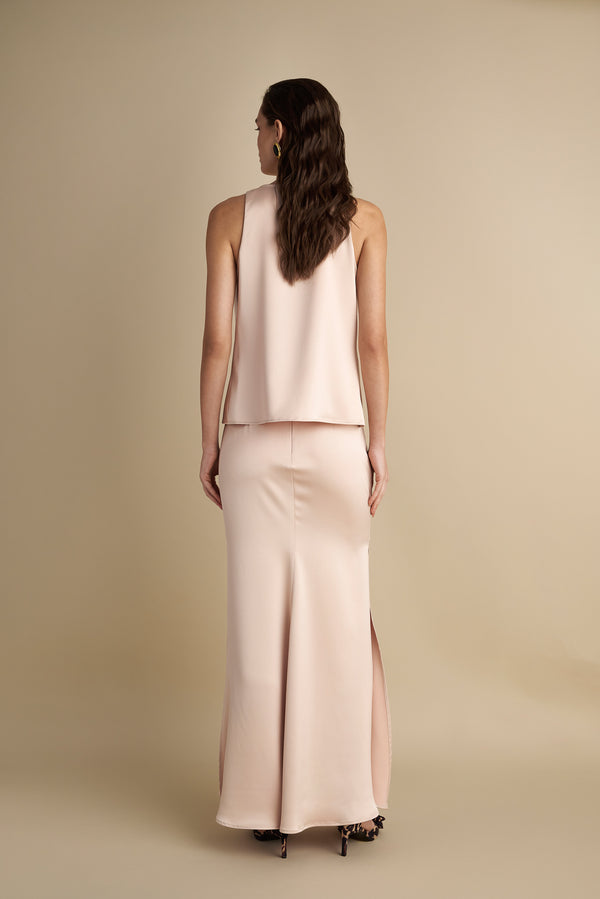 Satin Skirt Champagne