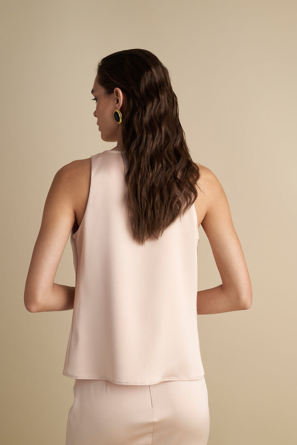 Satin Cowl Neck Top Champagne