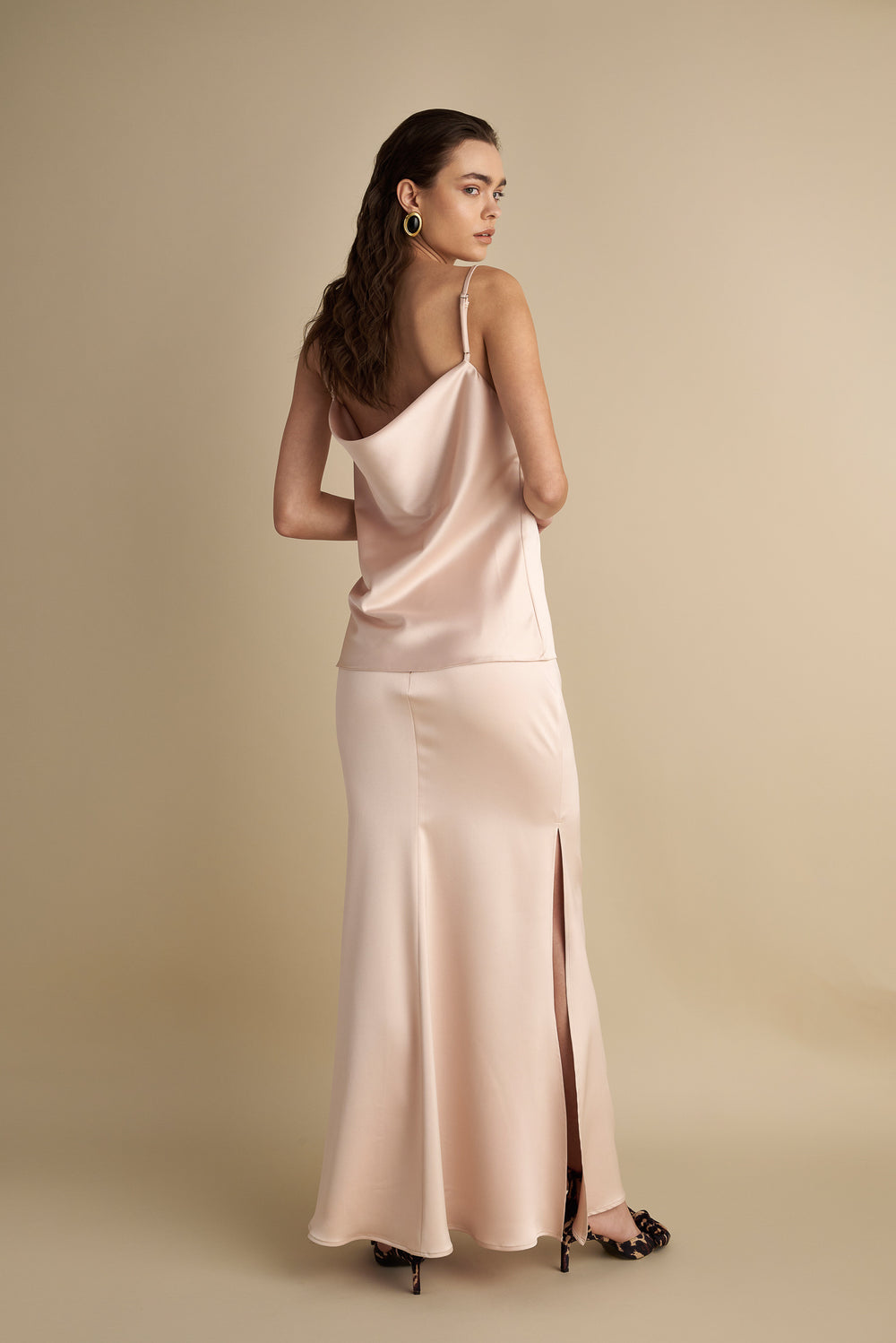 Satin Skirt Champagne