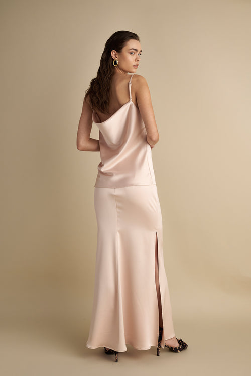Satin Skirt Champagne