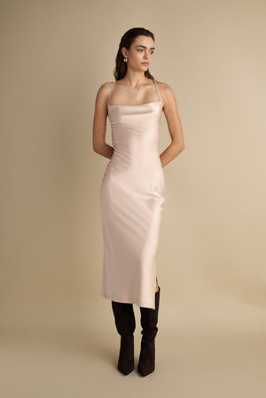 Satin Slip Dress Champagne