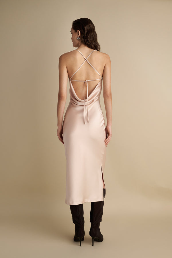 Satin Slip Dress Champagne Satin Slip Dress Champagne