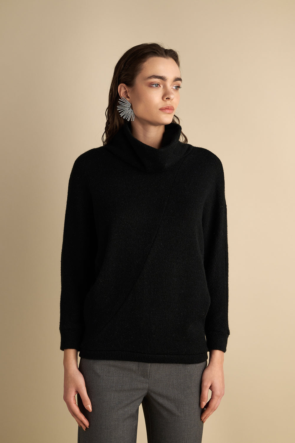 Turtle Neck Jumper Black