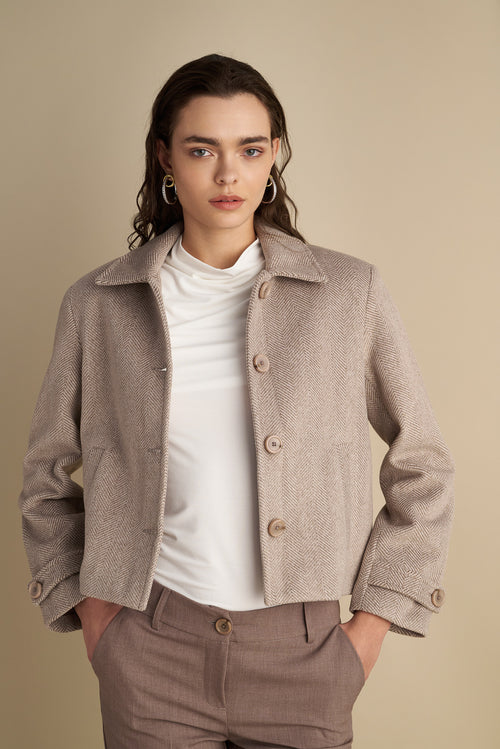 Short Blazer Coat Mocha