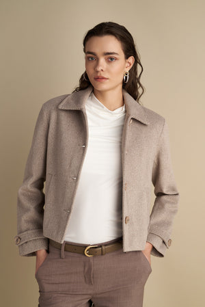 Short Blazer Coat Mocha