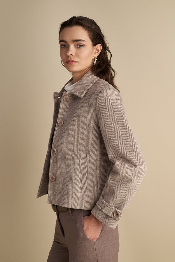 Short Blazer Coat Mocha